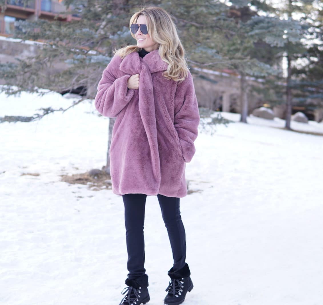 Lavender Furry Coat Trend - Her Fashioned Life