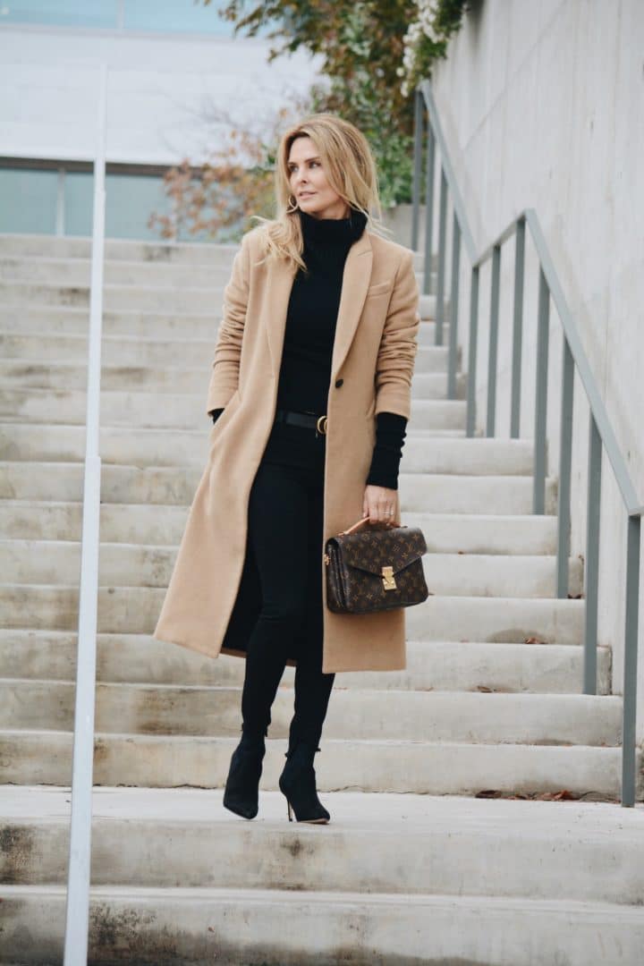 Fall style by Her Fashioned Life - Long Rag & Bone Camel Coat and All Black 