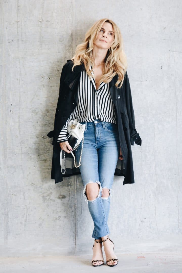 Black and White Outfit with Stripes by Her Fashioned Life