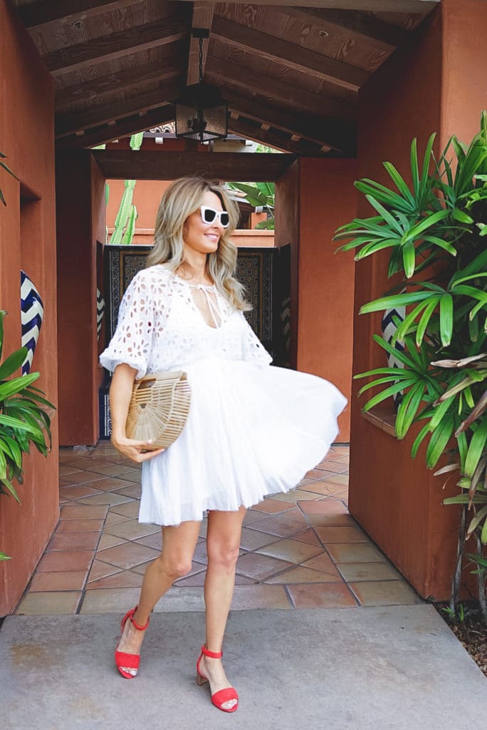 Summer White Dress With Accessories